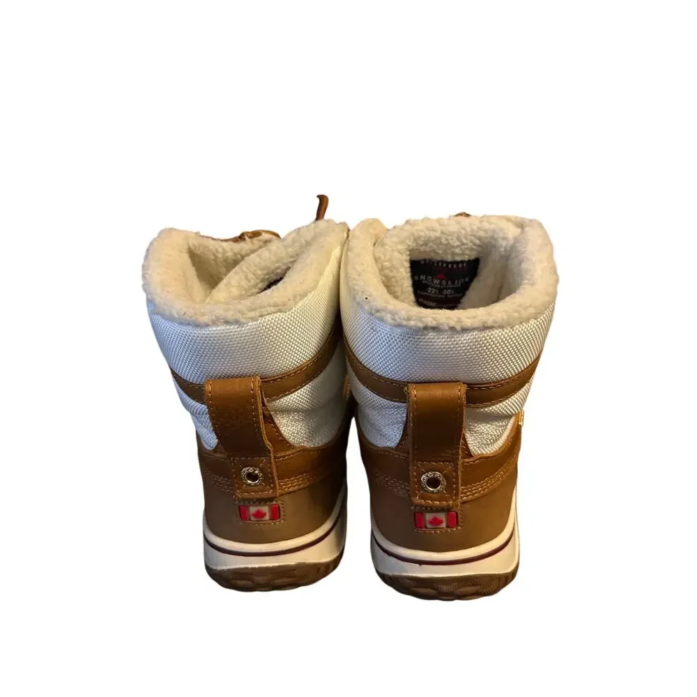 Pajar Snowslide Georgia Cognac Cream Waterproof Leather Winter Boots Sz 11